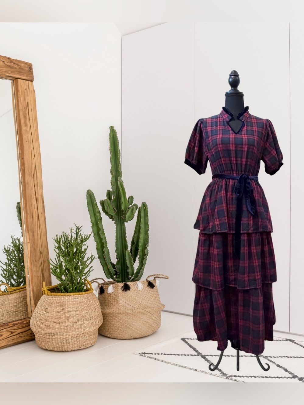 Shop the Mint Feeling The Joy Tartan Plaid Midi Dress
